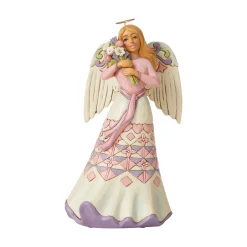 Jim Shore Heartwood Creek Angel Holding Flowers