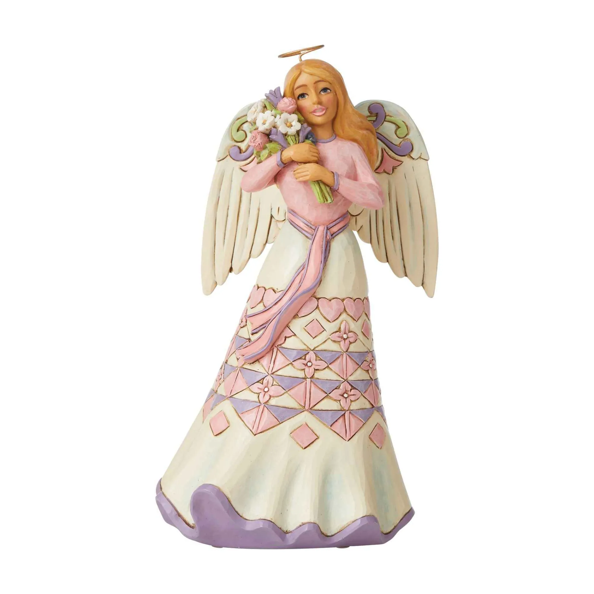 Jim Shore Heartwood Creek Angel Holding Flowers