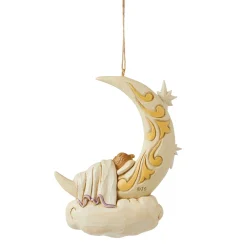 Jim Shore Heartwood Creek Baby Sleeping On Moon Ornament