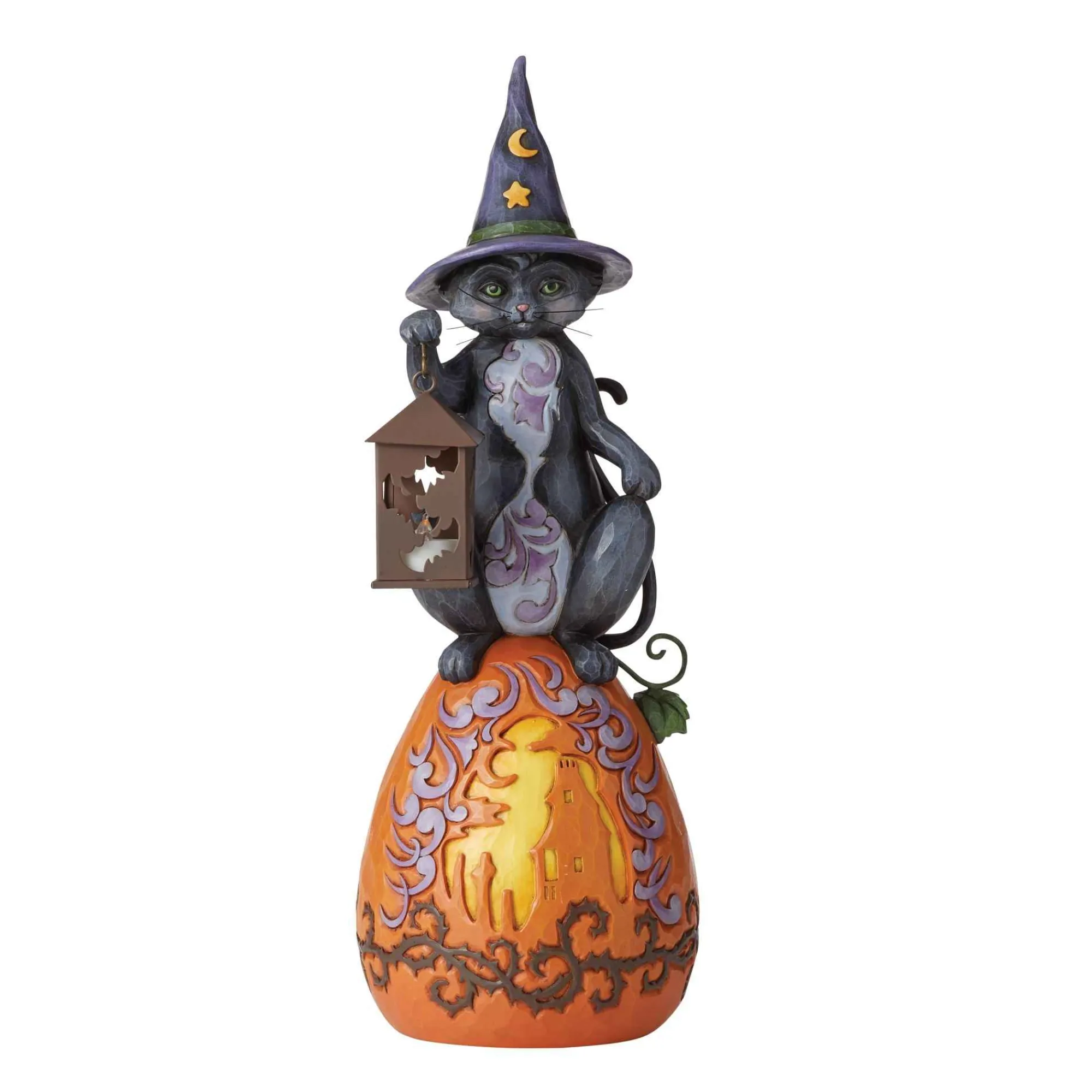 Jim Shore Heartwood Creek Black Cat/Lited Pumpkin Statue
