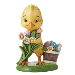 Jim Shore Heartwood Creek Chick With Flowers Pint