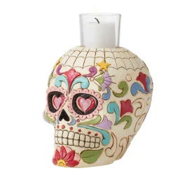 Jim Shore Heartwood Creek Day Of Dead Skull Candleholder