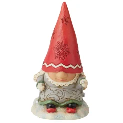 Jim Shore Heartwood Creek Gnome With Braids Skiing