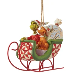 Grinch by Jim Shore Grinch/Max In Sleigh Ornament