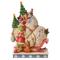Grinch by Jim Shore Grinch/Max Standing By Sleigh