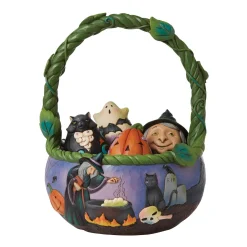 Jim Shore Heartwood Creek Halloween Basket/Minis 5Pc Set