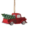 Jim Shore Heartwood Creek Hg Santa Plaid Red Truck Orn