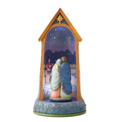 Jim Shore Heartwood Creek Holy Family In Stable Lighted