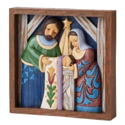 Jim Shore Heartwood Creek Holy Family Plaque