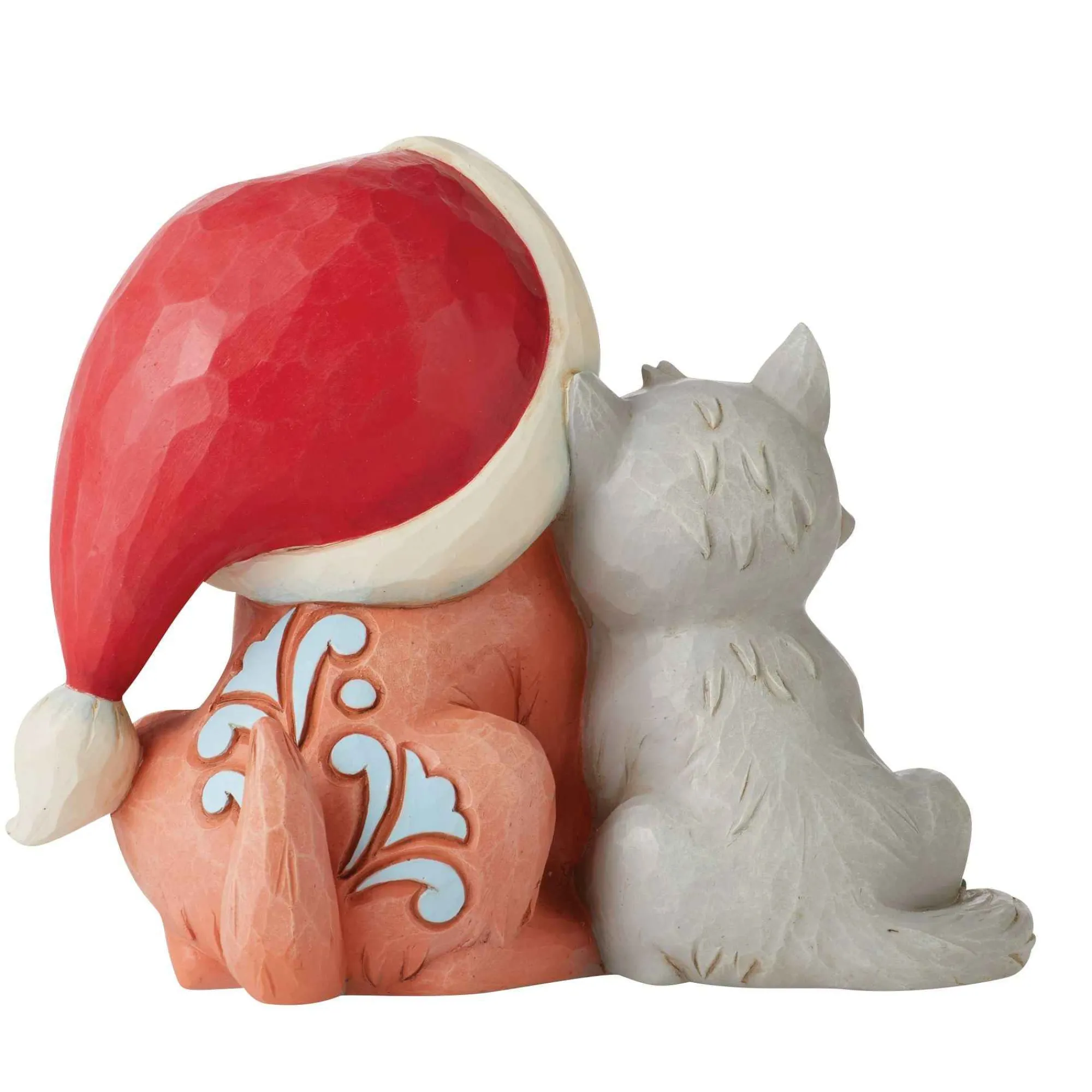 Jim Shore Heartwood Creek Kitten With Puppy In Santa Hat