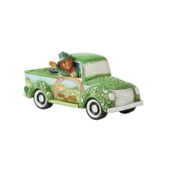 Jim Shore Heartwood Creek Leprechaun In Green Truck