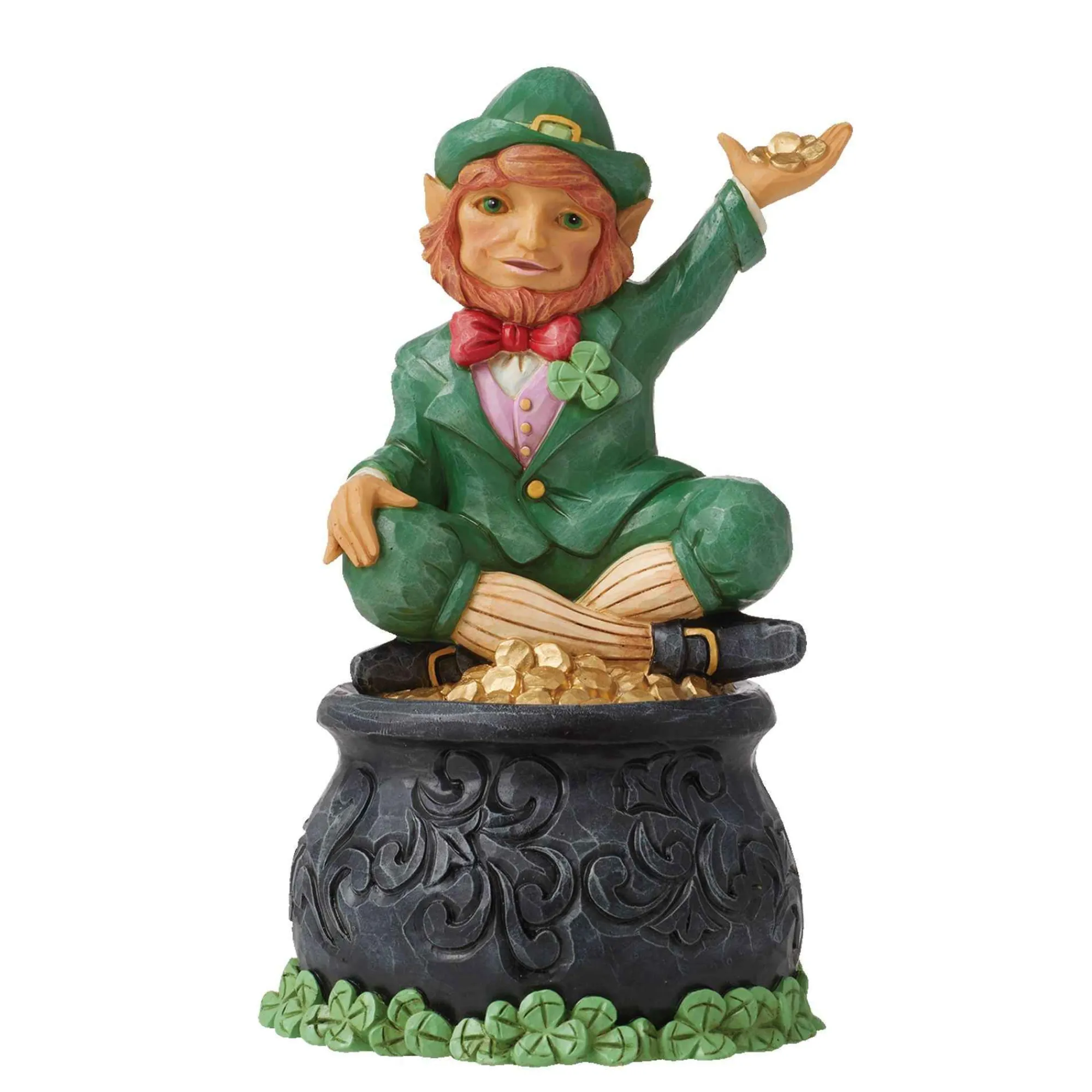 Jim Shore Heartwood Creek Leprechaun On Pot Of Gold