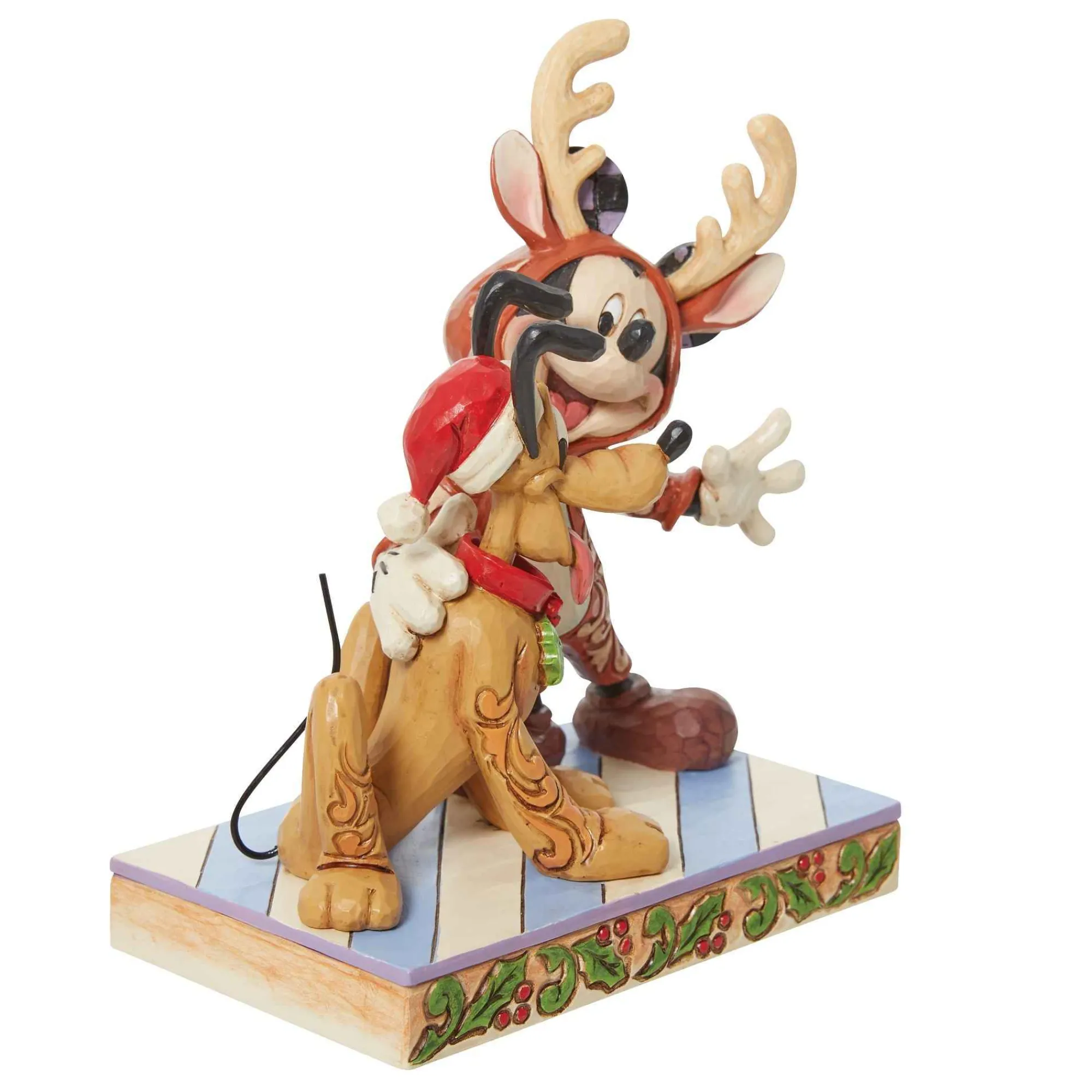 Disney Traditions Mickey Reindeer W/ Pluto Santa