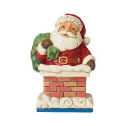 Jim Shore Heartwood Creek Mini Santa In Chimney