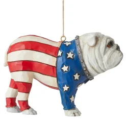 Jim Shore Heartwood Creek Patriotic Bulldog Ornament