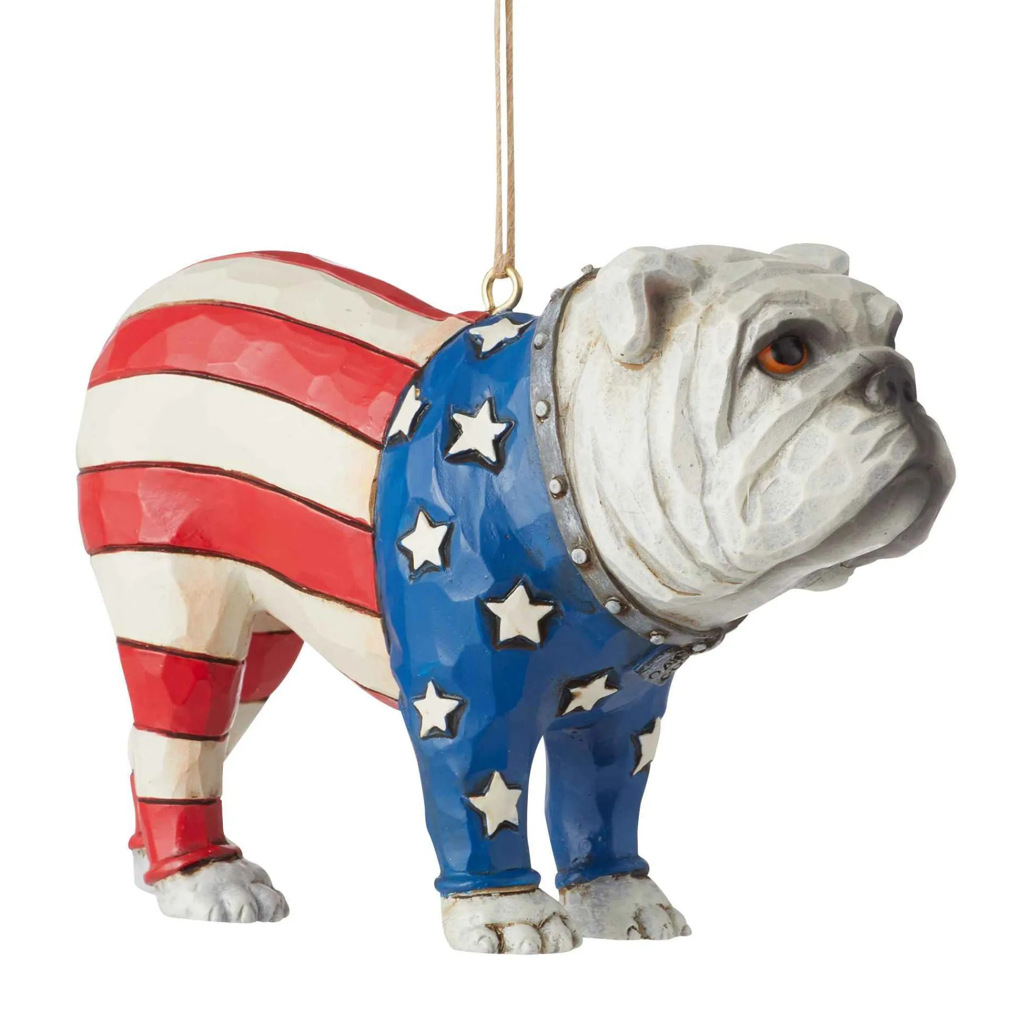 Jim Shore Heartwood Creek Patriotic Bulldog Ornament