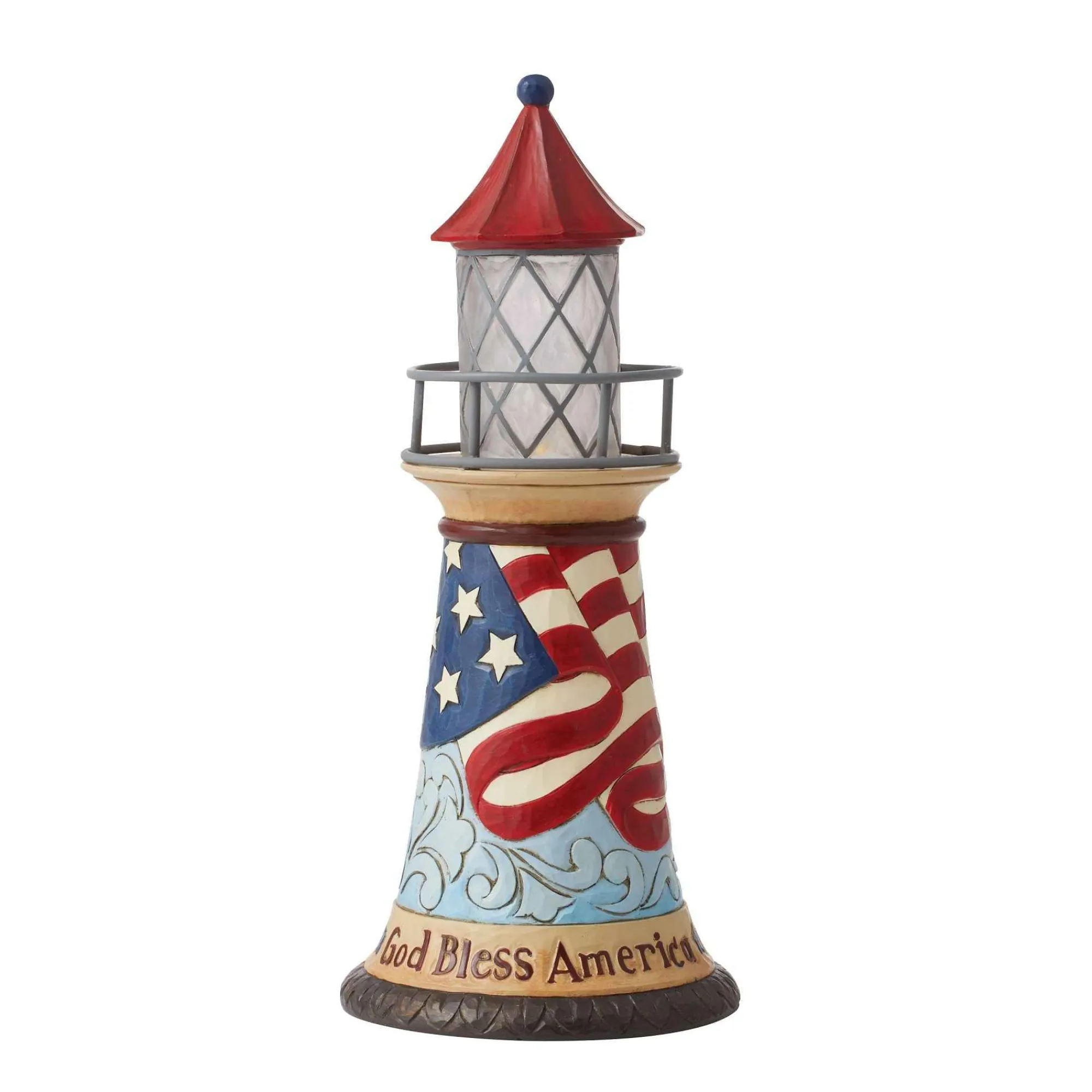 Jim Shore Heartwood Creek Patriotic Led Lighthouse