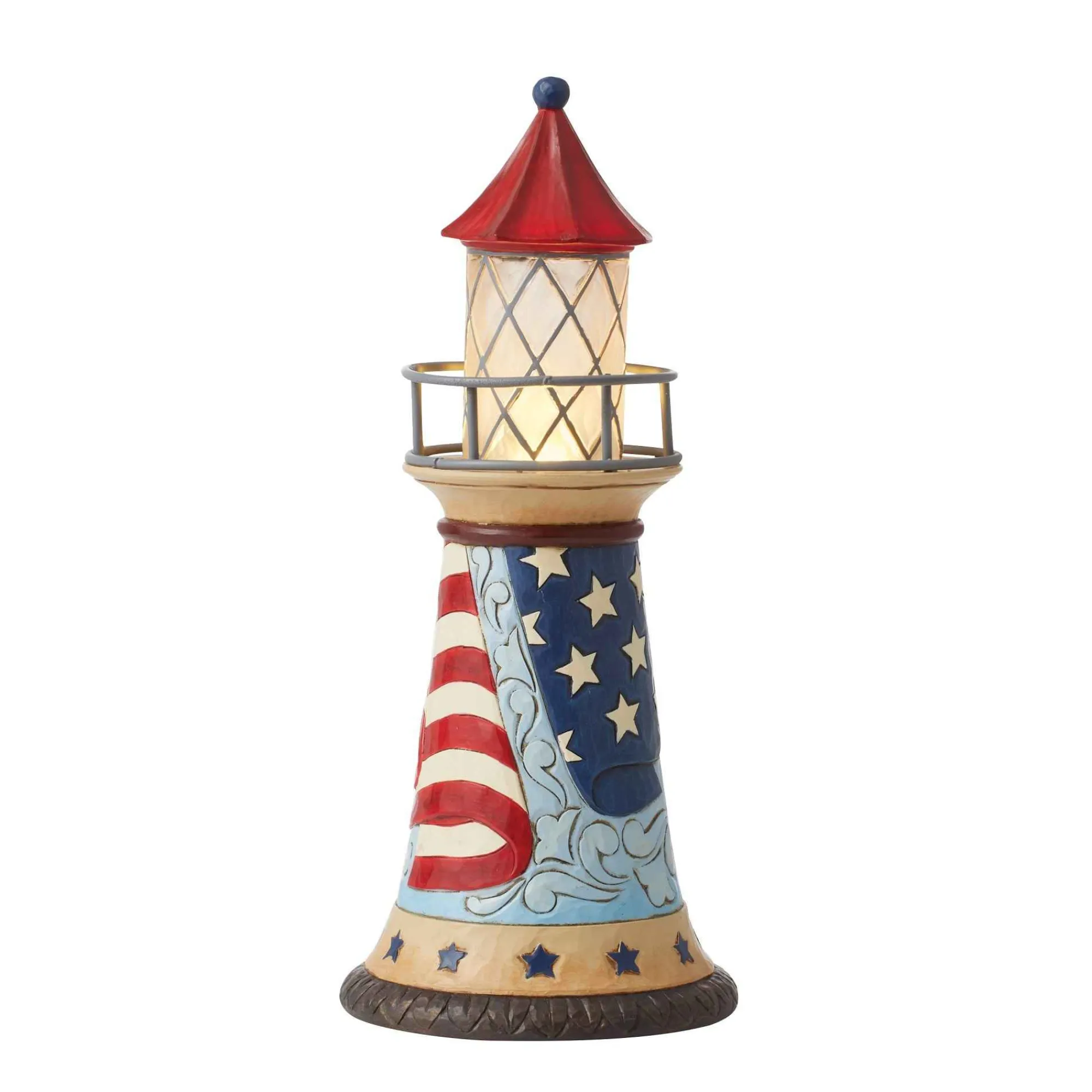 Jim Shore Heartwood Creek Patriotic Led Lighthouse