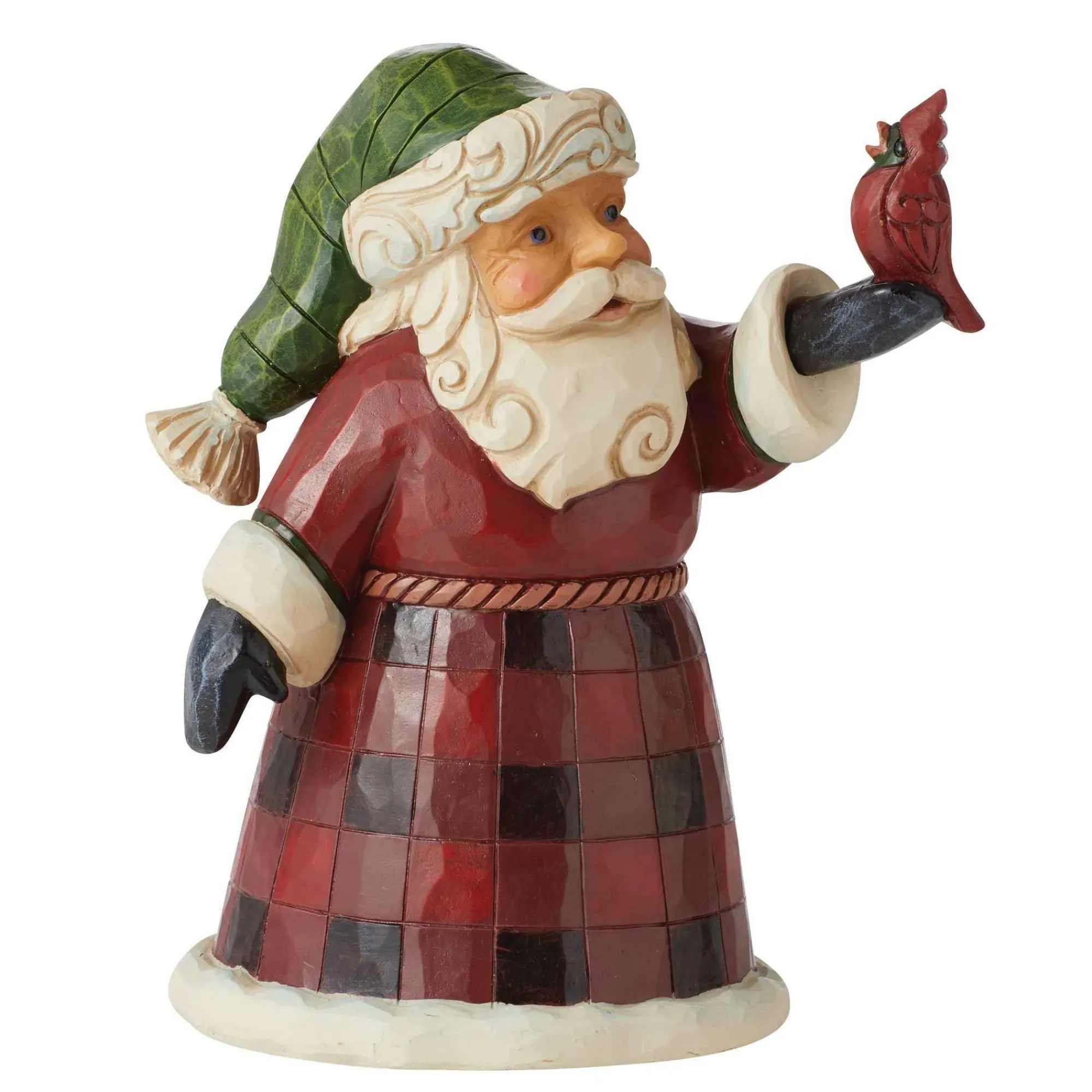 Jim Shore Heartwood Creek Pint Sized Buffalo Plaid Santa