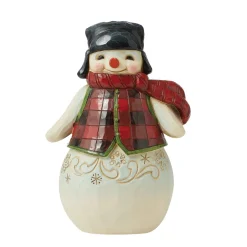 Jim Shore Heartwood Creek Pint Sized Snowman In Plaid