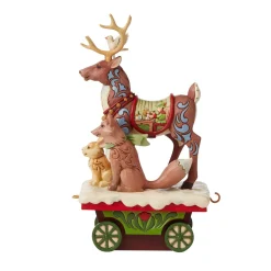 Jim Shore Heartwood Creek Reindeer And Animals Train Car
