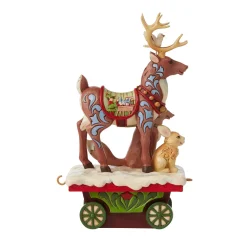 Jim Shore Heartwood Creek Reindeer And Animals Train Car