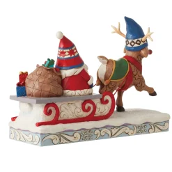 Jim Shore Heartwood Creek Reindeer Pulling Gnome Sled