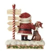 Rudolph Traditions by Jim Shore Rudolph And Santa Next To Sign