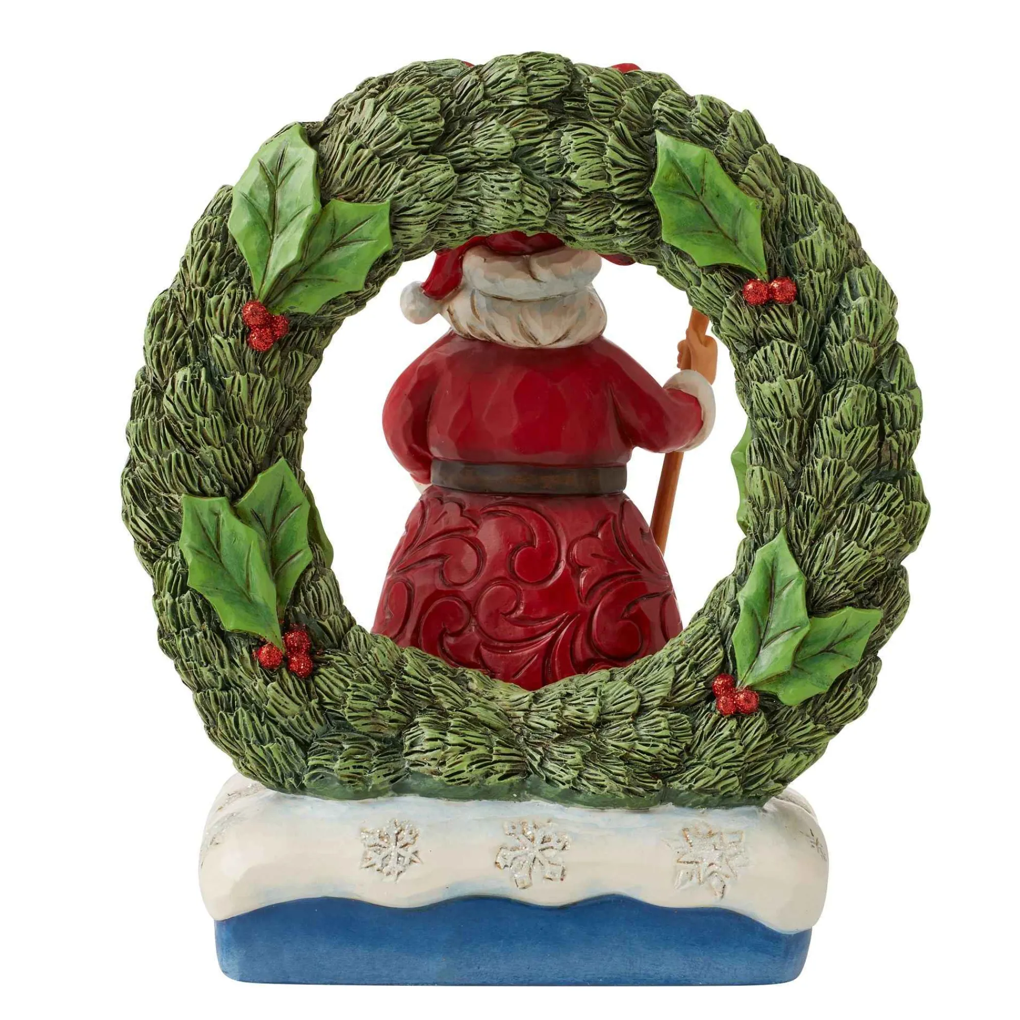 Jim Shore Heartwood Creek Santa By Light-Up Wreath