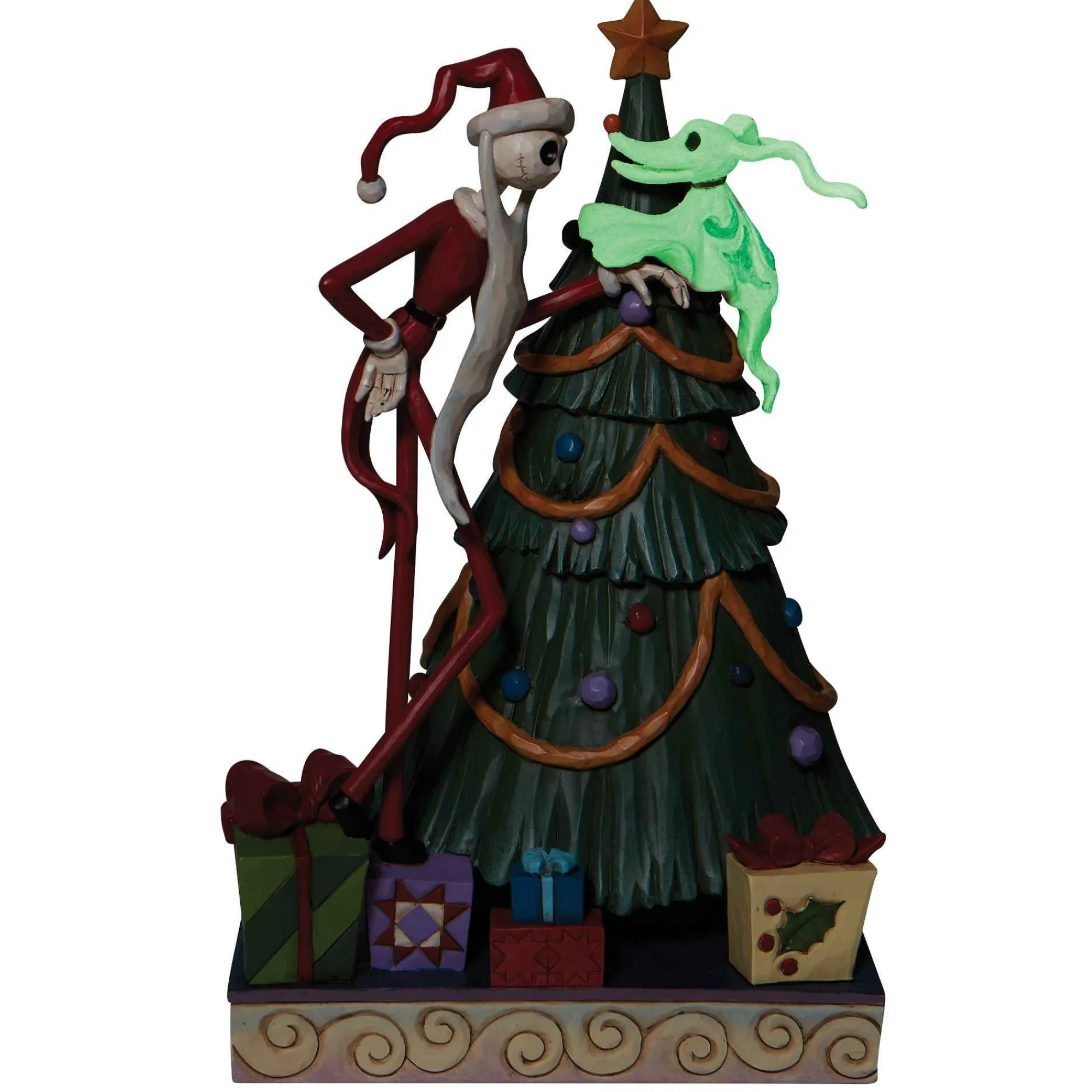 Disney Traditions Santa Jack And Zero With Tree