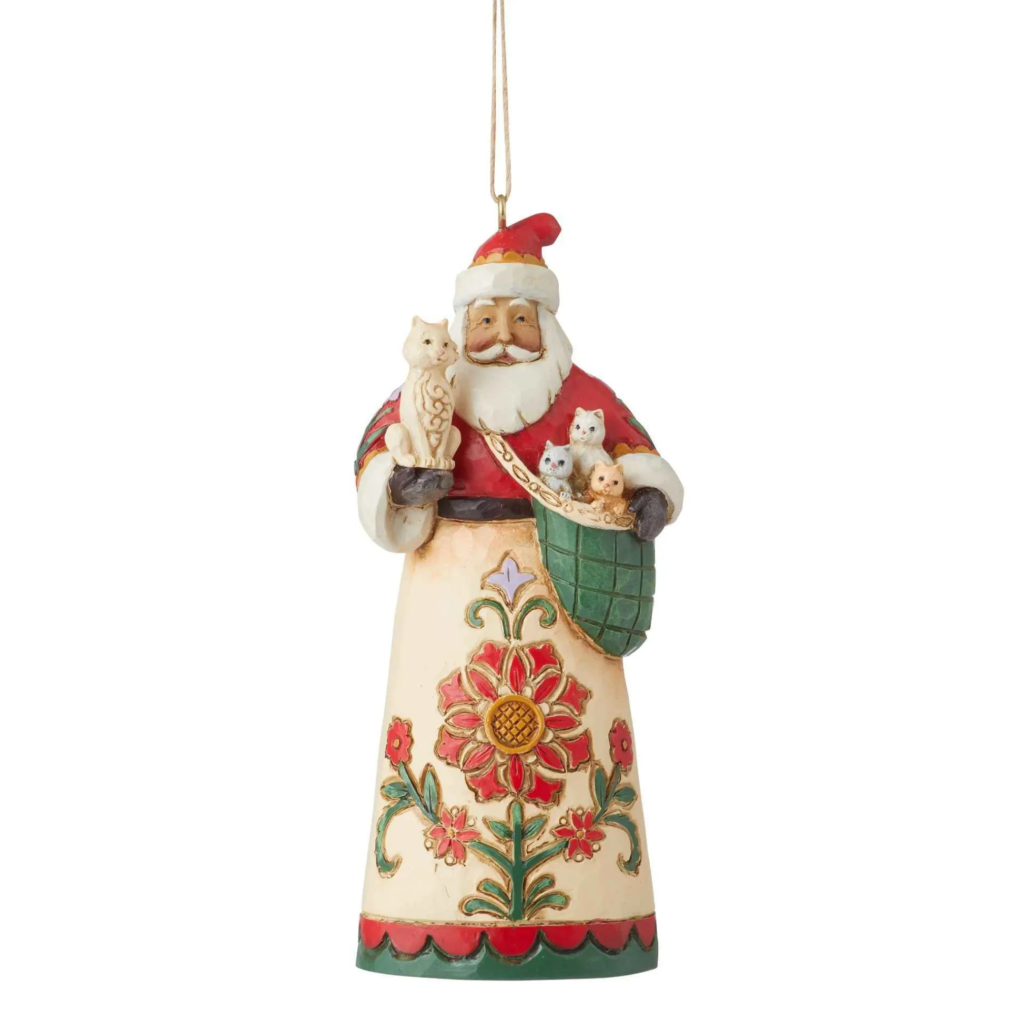 Jim Shore Heartwood Creek Santa Kittens Hanging Ornament