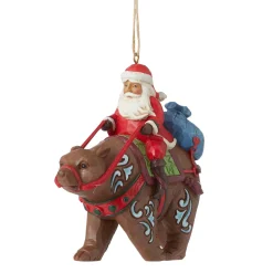 Jim Shore Heartwood Creek Santa Riding Bear Ornament
