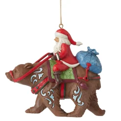 Jim Shore Heartwood Creek Santa Riding Bear Ornament