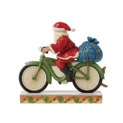 Jim Shore Heartwood Creek Santa Riding Bicycle