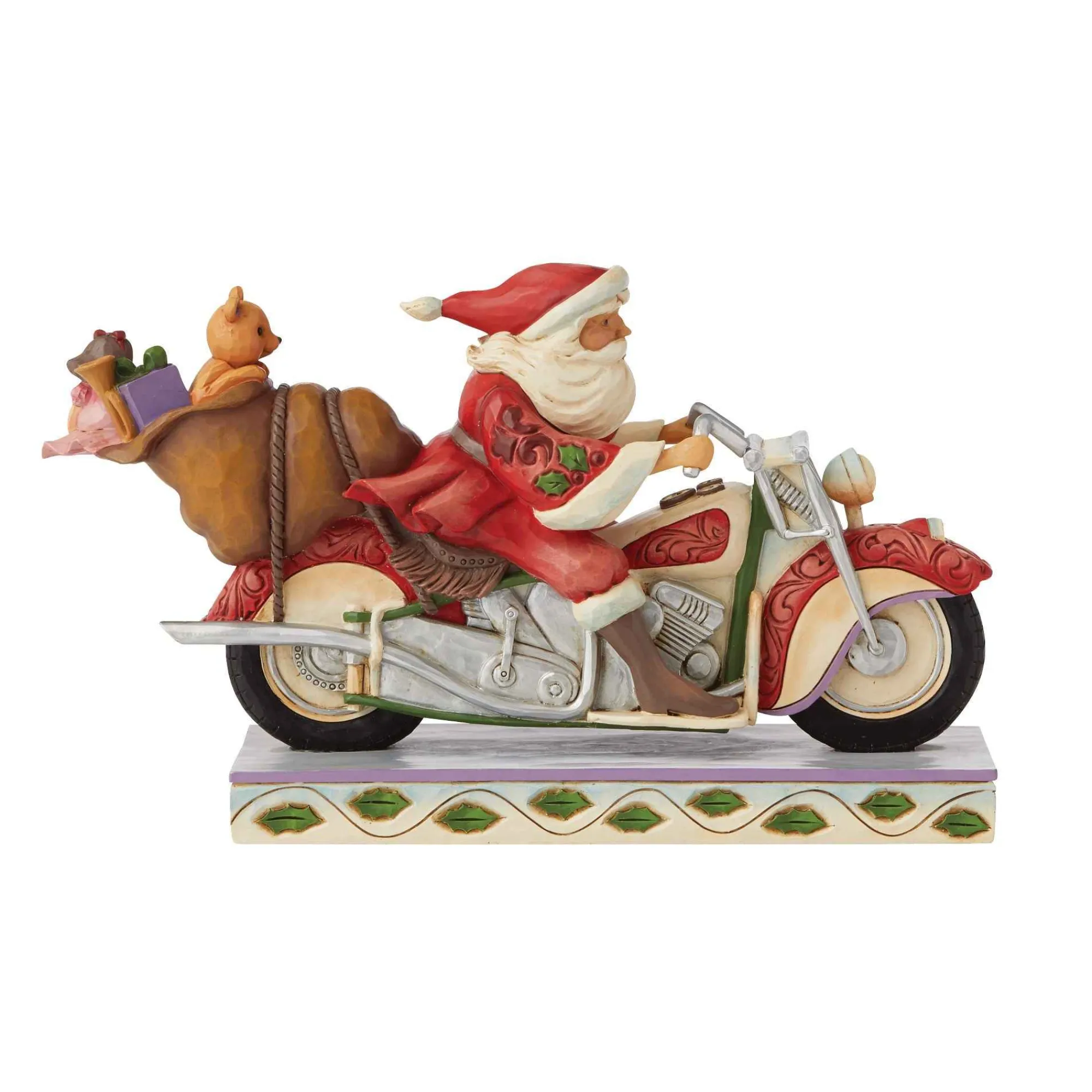 Jim Shore Heartwood Creek Santa Riding Motorcycle