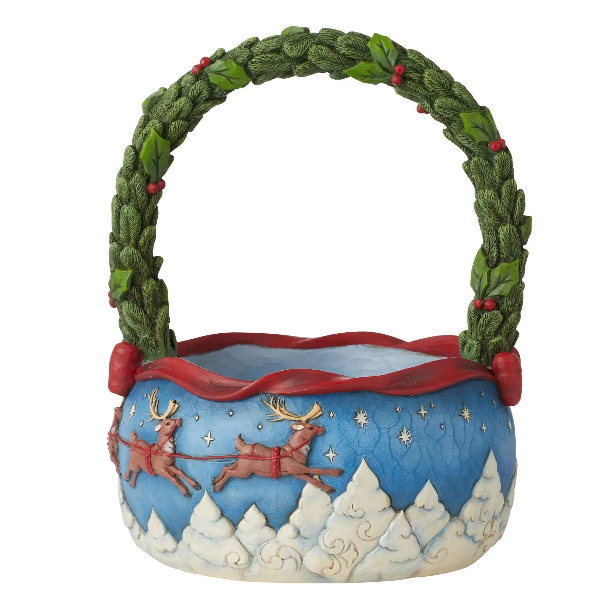 Jim Shore Heartwood Creek Set/4 Christmas Basket W/Ornam