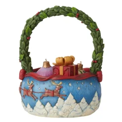 Jim Shore Heartwood Creek Set/4 Christmas Basket W/Ornam