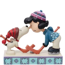 Peanuts by Jim Shore Snoopy & Lucy Playing Hockey