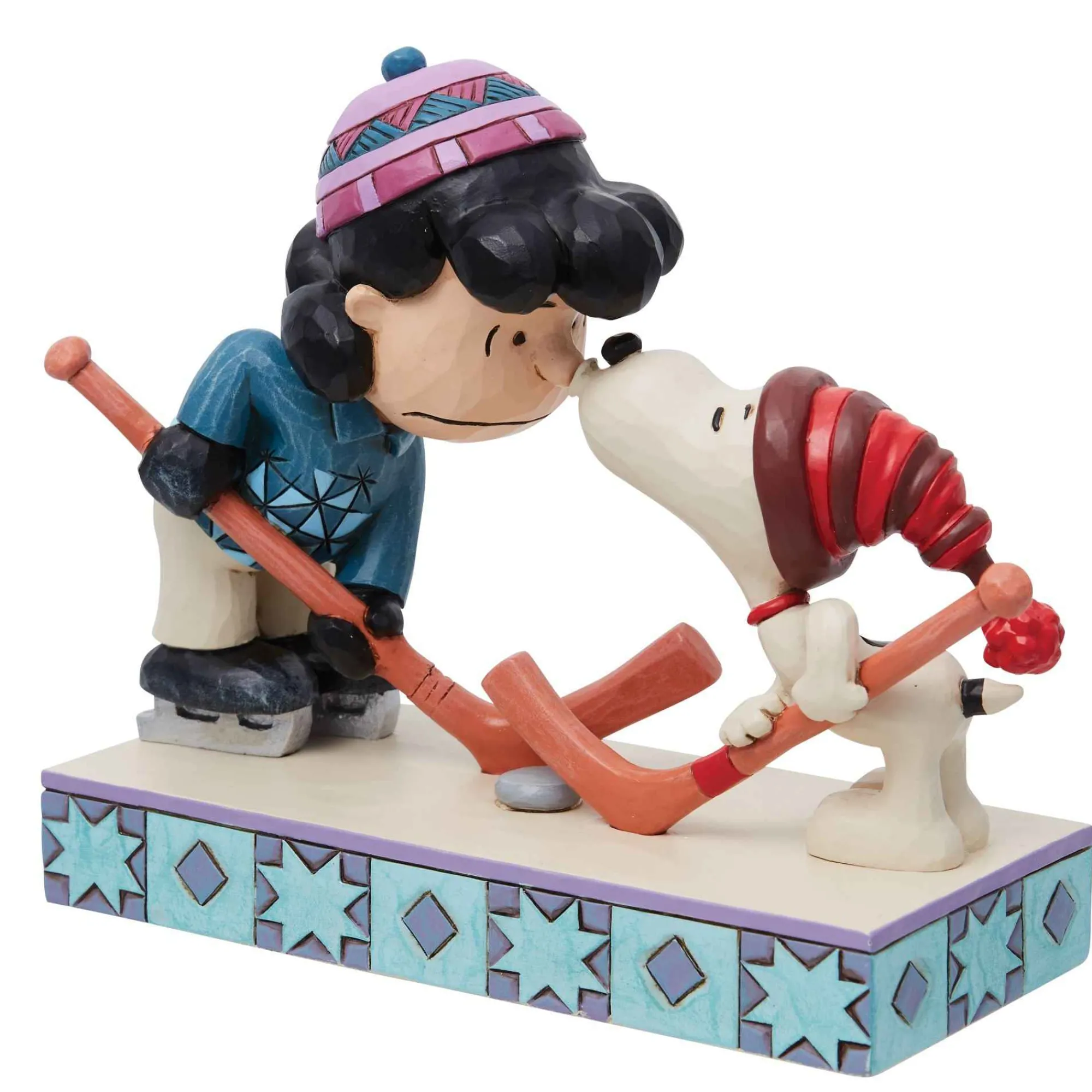 Peanuts by Jim Shore Snoopy & Lucy Playing Hockey