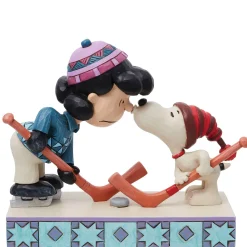 Peanuts by Jim Shore Snoopy & Lucy Playing Hockey