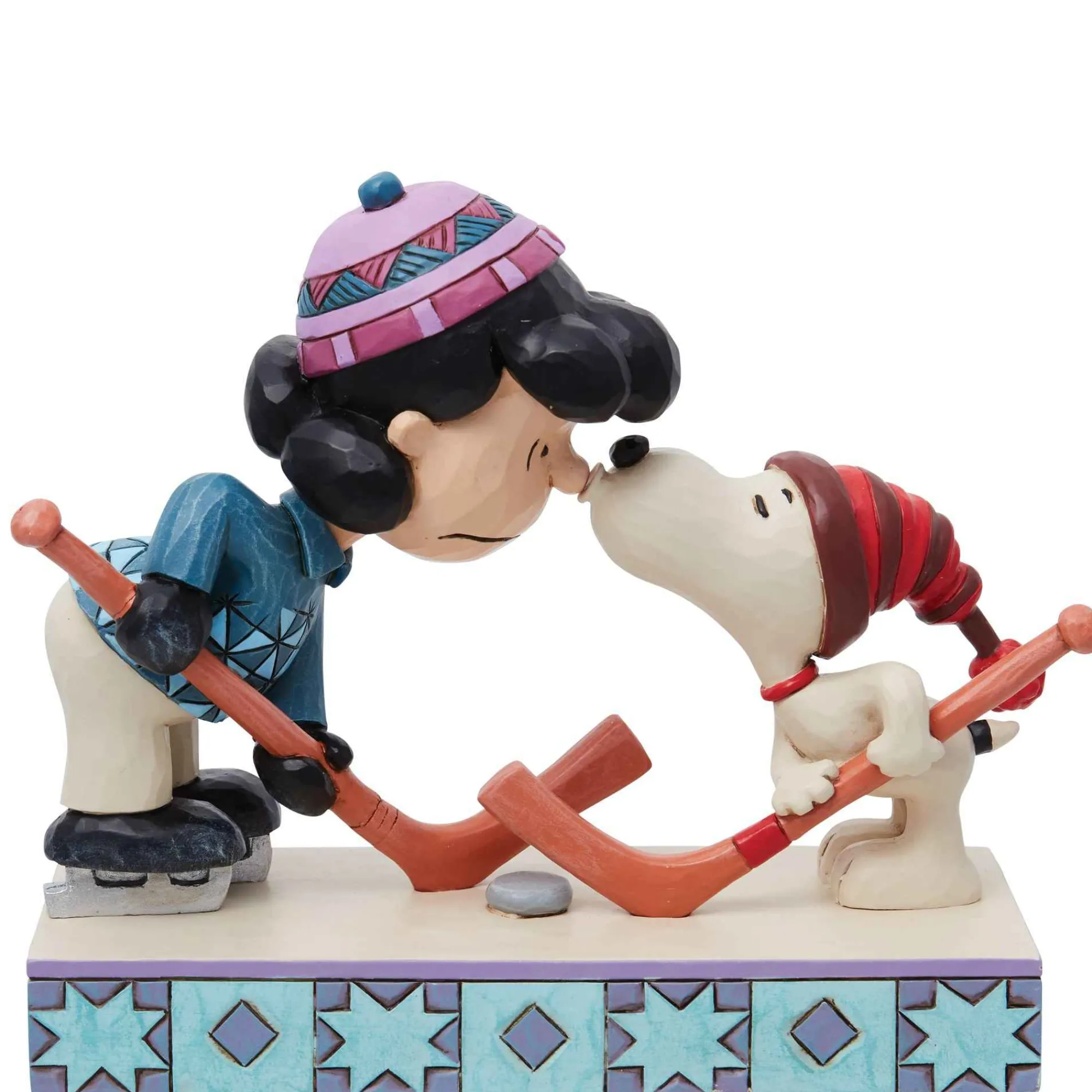 Peanuts by Jim Shore Snoopy & Lucy Playing Hockey