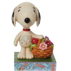 Peanuts by Jim Shore Snoopy Basket Of Tulips