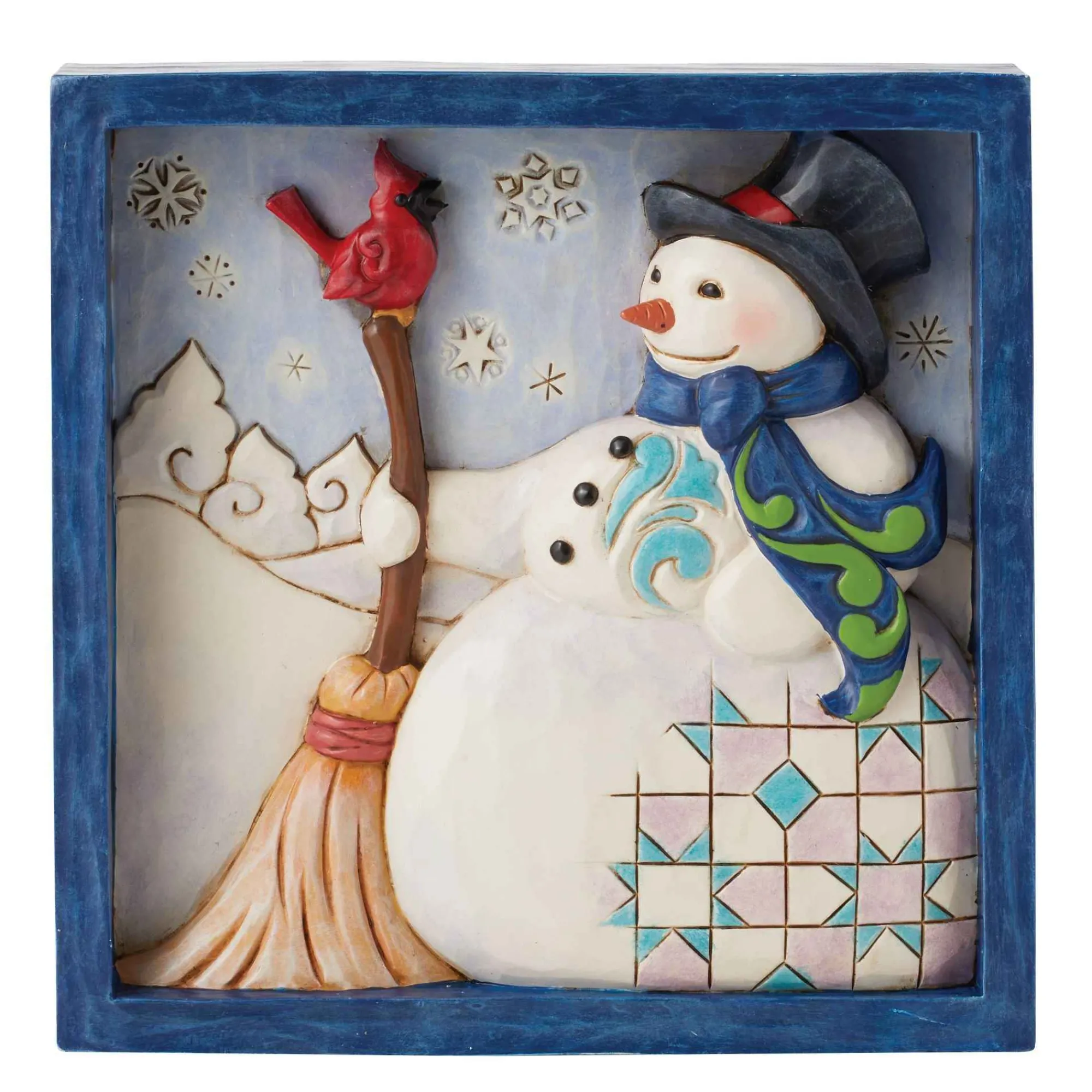 Jim Shore Heartwood Creek Snowman With Broom Plaque