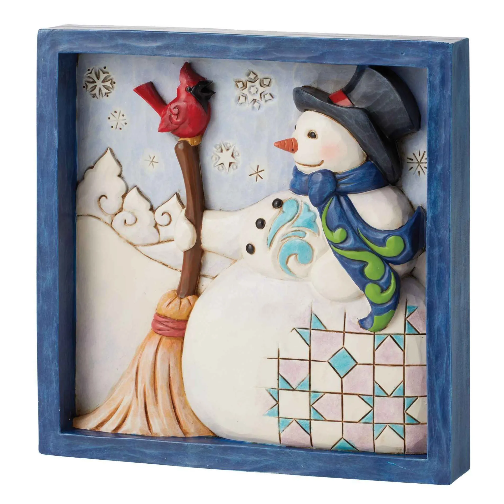 Jim Shore Heartwood Creek Snowman With Broom Plaque