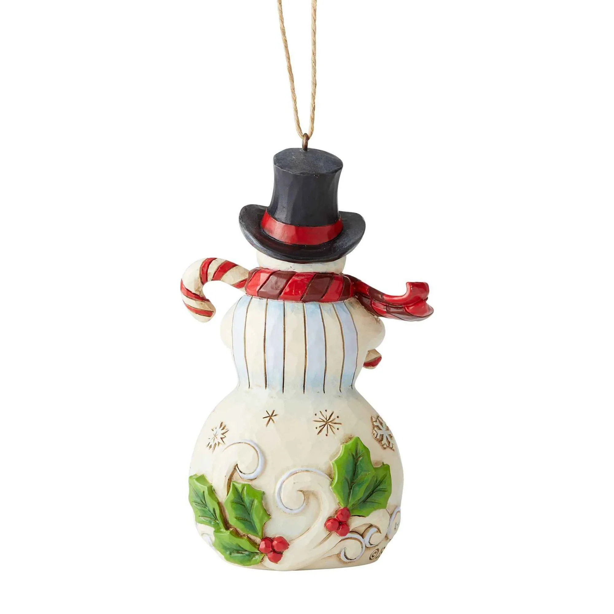 Jim Shore Heartwood Creek Snowman With Candy Cane Orn