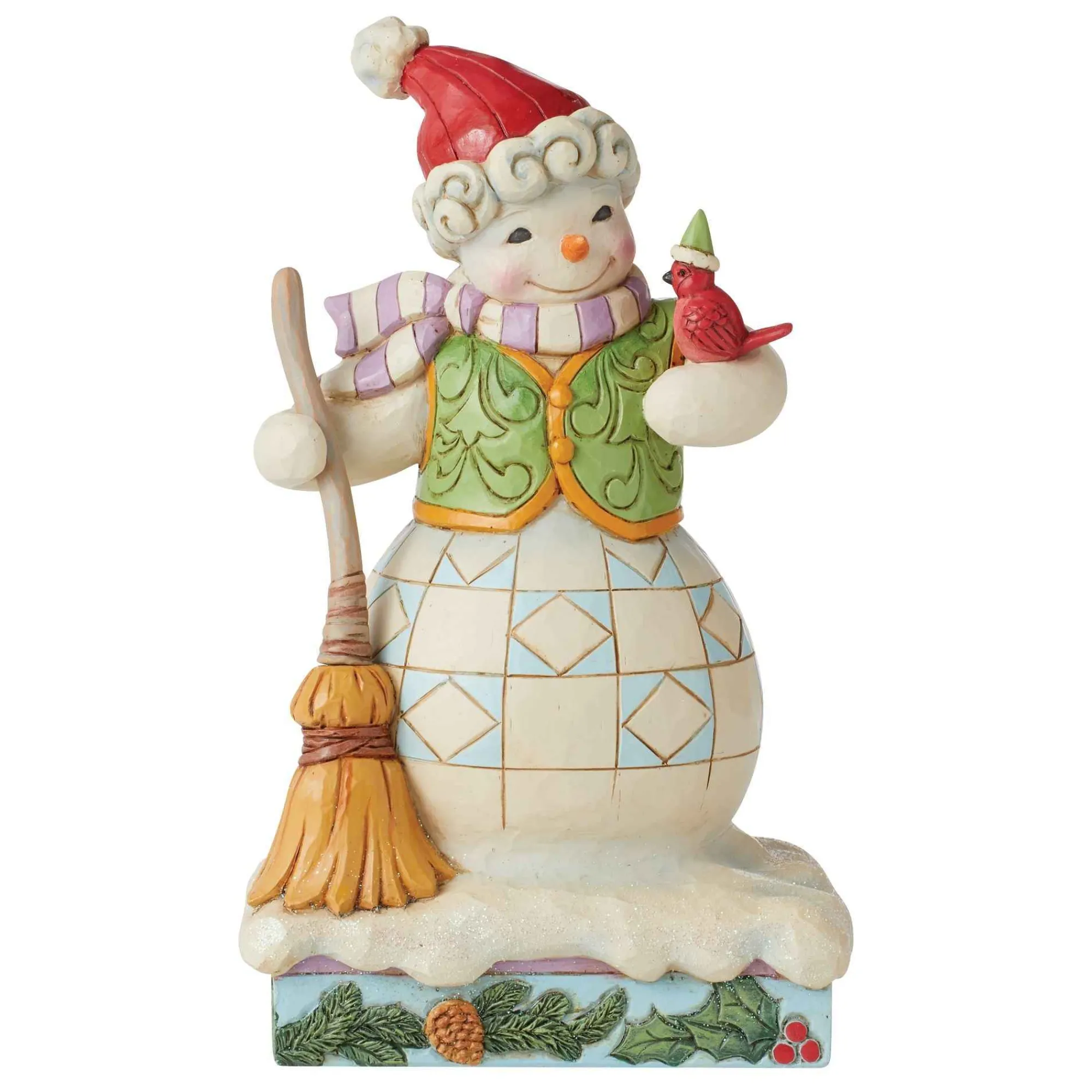 Jim Shore Heartwood Creek Snowman With Cardinal & Broom