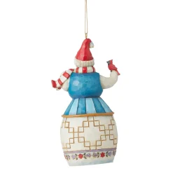 Jim Shore Heartwood Creek Snowman With Cardinal Ornament