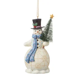 Jim Shore Heartwood Creek Snowman With Sisal Tree Orn