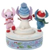 Disney Traditions Stitch & Angel Building A Snow
