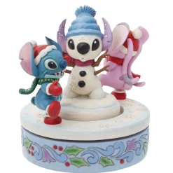 Disney Traditions Stitch & Angel Building A Snow